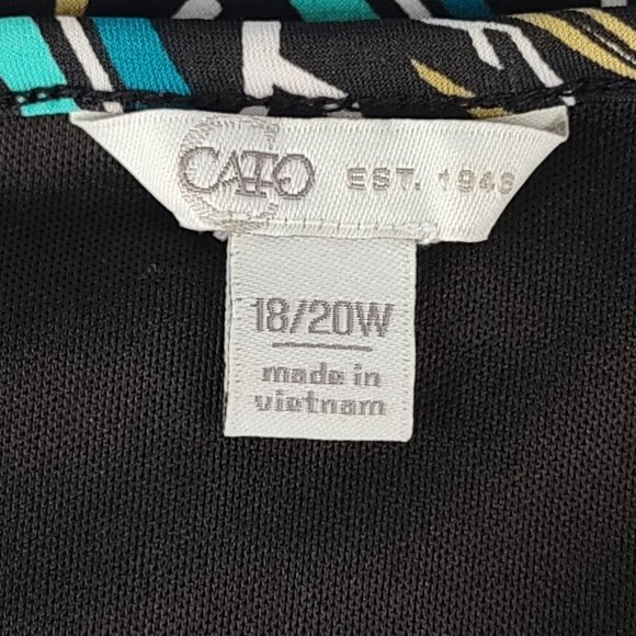 Cato Geometric Tribal Print Cap Sleeve Draped Midi Dress Size Plus Size 18/20W - Picture 10 of 12